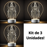 2Mª Luminária de Nossa Senhora Aparecida em Acrílico Luminoso Cristal®