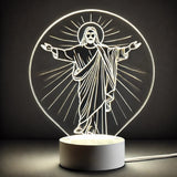 5Mª Luminária de Jesus Cristo em Acrílico Cristal Luminoso Cristal®