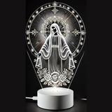 Lançamento 4Mª 1 unidade Luminária de Nossa Senhora Aparecida em Acrílico Luminoso Cristal®